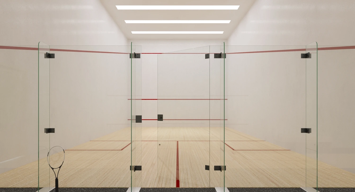 Double Squash Court 3D Model_01